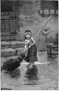 Illustration des Romans "Les Miserables", die Cosette zeigt